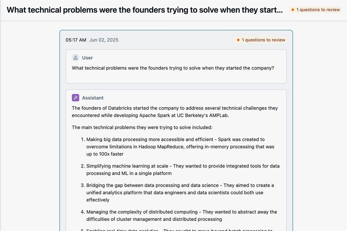 MLflow human feedback screenshot